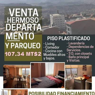 VENTA HERMOSO DEPARTAMENTO Y PARQUEO Foto