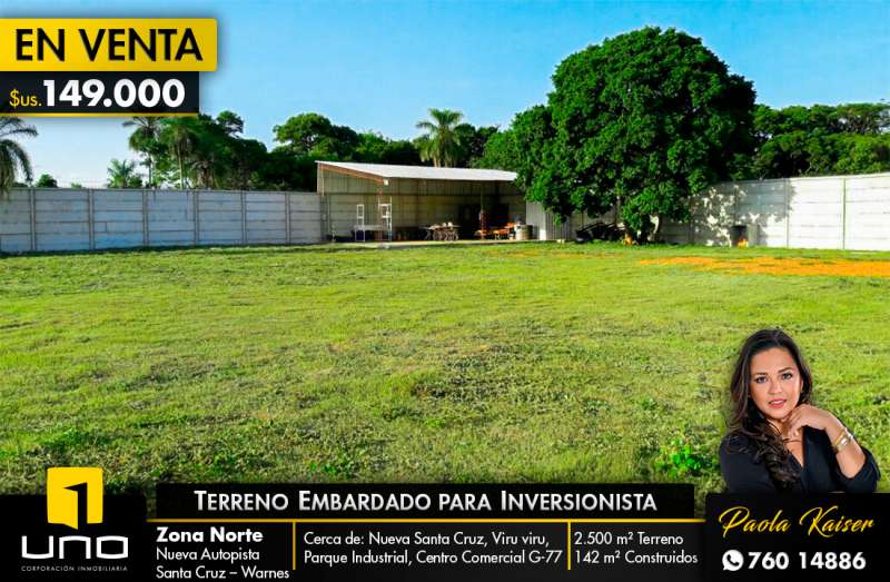 TERRENO EMBARDADO ZONA G77 SANTA CRUZ WARNES