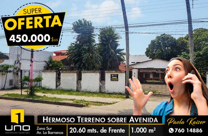 lote de terreno en venta sobre avenida