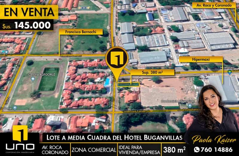 Centrico lote de terreno en venta Zona Oeste