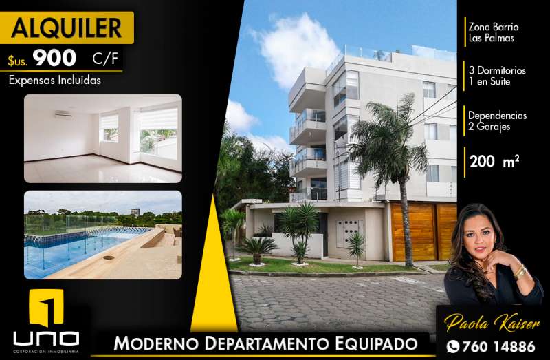 Moderno departamento en alquiler Barrio Las Palmas